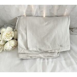 Nestwell Washed LINEN Cotton KING Pale Gray Duvet Cover Natural Romantic Luxury